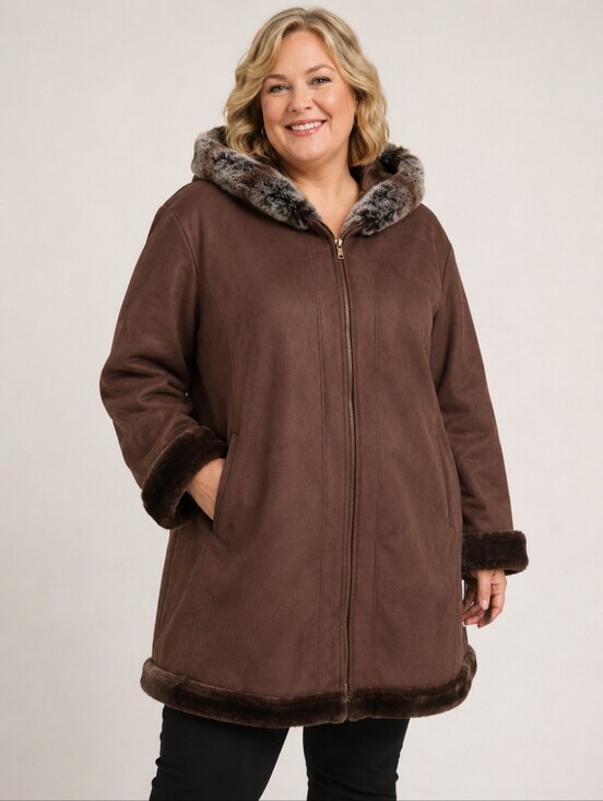 fleet street Jackets & Blazers - Vintage NWT Fleet Street women's hooded faux fur shearling coat 2X, new